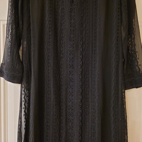 Elizabeth & James Black Embroidered Silk Georgette Mia Maxi Dress - Picture 11 of 11